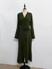 Yiduo Novo Cardigã Bordado Elegante Vestido com Bordado Geométrico e Franjas 24763 Mangas Longas