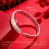Pulseira de Prata Esterlina Margarida Pé Prata 9999 Coração Antigo Sutra Novo Chinês Sólido Pulseira para Presente de Aniversário de Namorada