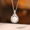 Collar Original de Perlas Gotas de Agua con Espiga de Trigo para Mujer, Cadena Clavicular Estilo Francés Vintage, Colgante de Plata de Ley, Regalo del Día de la Madre