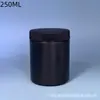Garrafas de Boca Larga de PEAD em Estoque do Fabricante, Potes Plásticos à Prova de Luz, Garrafas de Boca Larga Pretas, Recipientes para Temperos e Ração de Peixe, Potes de Boca Larga