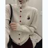 Suéter Feminino Curto de Tricô Cardigan Jaqueta Outono 2026 Novo Estilo Muito Estiloso Roupa para o Início do Outono Top