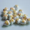 Decalque em Forma de Coração Cerâmica Colorida Furo Médio Contas de Cerâmica Estilo Chinês Artesanal Acessórios DIY Acessórios para Pulseira Colar Material