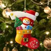 Nuevo Adorno de Media de Navidad de Papá Noel Decoración del Árbol de Navidad para el Hogar Adorno Acrílico 2D para Coche