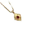 Collar de Plata S925 Estilo Palacio Flor de Ventana Rubí, Moderno Diseño en Forma de Gota, Exquisita Cadena de Bolas Retro