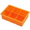 Bandeja de Hielo de Silicona Personalizada de 6 Celdas Celdas Grandes Caja para Suplementos Alimenticios Silicona Seis Conectadas Bola de Hielo Molde de Silicona para Cubitos de Hielo Cuadrados Molde para Cubitos de Hielo