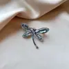Broche Borboleta de Vidro de Luxo de Alto Padrão Transfronteiriço, Cristal Retro Incrustado com Diamantes, Elegante e Estiloso Broche para Blazer de Terno para Mulheres