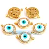 Accesorios para joyería DIY conector de ojos de diablo chapado en oro de cobre puro no se cae taladro no se decolora pulsera