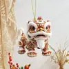Estilo Chinês Criativo Popular Tendência Nacional Dança do Leão 2D Plano Acrílico Carro Mochila Pingente Dança do Leão Boneca Chaveiro