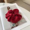 Anillo para el cabello de satén con purpurina de color sólido elegante de estilo coreano de verano, cuerda para el cabello de color rojo cibernético, accesorios para el cabello