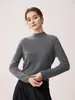 Suéter 100% Cachemir Puro para Mujer, Tejido de Punto Pullover, Dobladillo Enrollado, Cuello Redondo, Amigable con la Piel, Prenda Base Otoño/Invierno
