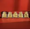 Cinco Deuses da Riqueza: Fortuna, Longevidade, Felicidade, Riqueza e Cinco Bênçãos. Brindes para Negócios Bancários e de Seguros, Brindes Corporativos em Folha de Ouro
