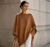 Site independente transfronteiriço europeu e americano outono e inverno 2026 gola redonda suéter folgado estilo casual cor sólida suéter para mulheres plus size tricô