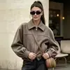 ZA comércio exterior transfronteiriço europeu e americano vestuário feminino, popular no AliExpress, jaqueta casaco aviador da moda com textura de camurça