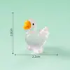 Paisagem em miniatura, brilho criativo no escuro, fofa figura de ganso pequeno e roliço, decoração DIY, acessório de cápsula surpresa, ornamento de mesa em miniatura