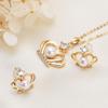 Zhuji Jewelry Atacado Conjunto de colar de pérolas Conjunto de colar de brincos de pérolas de água doce para mulheres