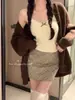 2026 Início da Primavera Série Cinza Conjunto Colete Sem Sutiã Integrado Estilo Fino Costas Bonitas Menina Puro Desejo Camisola de Renda