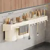 Estante de Almacenamiento para Cocina Montado en la Pared Escurridor para Cubiertos Estante Colgante Multifuncional para el Hogar para Palillos Cuchara Cuchillo Tenedor Espátula