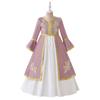 Vestido Formal de Comercio Exterior para Niñas Pequeñas, Vestido con Adornos Florales y Estampado Dorado en la Parte Inferior, Vestido de Princesa para Fiesta Infantil