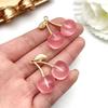 Goteo de aceite aleación fruta tridimensional cereza roja DIY accesorios de joyería pulsera collar colgante aretes colgante