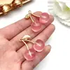 Accesorios DIY Corazón Dulce de Niña Resina Fruta Cereza Collar Pendientes Colgante Llavero Hecho a Mano Colgante
