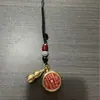 Nuevo llavero colgante de moneda de latón Shangui giratoria con borla de cinabrio, colgante Bagua, llavero de calabaza del Año del Dragón