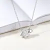 Collar con Colgante de Estrella de Cinco Puntas y Corazón Full Diamond para Mujer, Forma de Estrella, Simple, Moda, Lujo Ligero, Sensación de Alta Gama, Cadena para Clavícula, Joyería