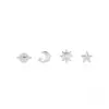 Conjunto de Brincos Minimalista de Aço Inoxidável Estrela e Lua Europeu e Americano Amazon, Brincos e Joias Versáteis Mais Vendidos Transfronteiriços