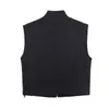 Comercio Exterior Transfronterizo Ropa de Mujer Primavera 2026 Estilo Europeo y Americano Cuello Alto Sin Mangas Bolsillo Decoración Cremallera Chaqueta para Mujer C4250868
