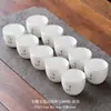 Tazas de Té de Porcelana de Jade Blanco Dehua 6 Piezas, 8 Piezas, 10 Piezas Juego de Té Cerámico Kung Fu Juego de Tazas de Té Pequeñas