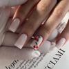 Peças de Unha Quentes Transfronteiriças Estilo Europeu e Americano Manicure Francesa Patch Pó Cor de Contraste Preto Explosões de Comércio Exterior Unhas Postiças Produtos Acabados