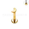 Titanio F136 Chapado en Oro de 18K Uña de Labio Uña de Oreja Luna Estrella Amor Rayo Aleación de Titanio G23 Joyería para Perforar Uña de Oreja