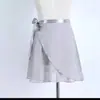 Calça de Yoga com Saia Cobrindo Saia de Dança Feminina Adulta Saia Vestido de Prática de Balé Peça Única Avental de Chiffon Saia Véu