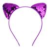 Faixa de cabelo com lantejoulas e orelhas de gato para crianças transfronteiriças, moda europeia e americana, faixa de cabeça simples, todas as combinações, meninas, venda imperdível