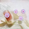 Nuevas Decoraciones para Uñas Florales de Dopamina en Bloques de Color, Accesorios Frescos de Color Puro para Uñas y Cabello, Accesorios de Resina para DIY