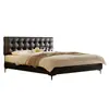Cama Alta Especial de Waffle Tongyu Cama Ultra Delgada Mesita de Noche Apartamento Pequeño Dormitorio Principal Estilo Retro de Cuero Cama Doble para Boda