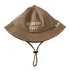 Sombrero de Bebé Yipan Otoño e Invierno Nuevo Letra Oay Pana Sombrero de Pescador Unisex a Prueba de Viento y Cálido