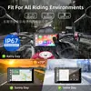 Cámara de salpicadero para motocicleta transfronteriza con pantalla de navegación CarPlay integrada, liberación rápida magnética, resistente al agua IP67, alta definición