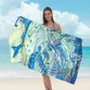 Toalha de Praia Estampada Transfronteiriça, Xale de Praia de Microfibra para Adultos, Toalha de Banho Absorvente de Água de Secagem Rápida, Toalha para Esportes Aquáticos