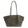 Bolso de Hombro Plegado Retro para Mujer 2025 Invierno Nuevo de Moda Casual Bolso de Mano Gran Capacidad Bolso de Hombro/Axila de Gamuza
