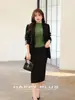 Runchi Plus Size Estilo Francês para o Trabalho Kelly Elegante Gola Alta Cós Ajustado Blusa 9169 Estilo Francês Ol Conjunto Casual