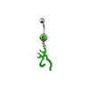 Piercing para ombligo con forma de hoja de acero inoxidable, estilo transfronterizo europeo y americano, para chica sexy, con forma de corazón de melocotón y circonita, con hebilla sexy para el ombligo