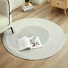 Alfombra de algodón tejida a mano de estilo japonés, sencilla, para dormitorio, baño, puerta, absorbente, antideslizante, ovalada, para entrada