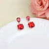 Pendientes Exquisitos de Estilo Coreano con Microincrustaciones de Circonita, Pendientes de Botón Geométricos Elegantes, Agujas de Plata 925, Joyería Versátil para Orejas al por Mayor
