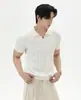 Camisa Polo de Manga Corta para Hombre Estilo Old Money de Verano con Cuello de Gaviota, Versátil para el Uso Diario, el Trabajo y el Uso Casual