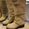 Botas vaqueras occidentales marrones de estilo europeo para mujer 2026 Modelo nuevo Botas largas Botas de caballero Martin