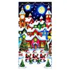 2026 Nova Cortina de Porta Banner de Natal Decoração de Fundo para Fotos ao Ar Livre com Papai Noel e Filhote