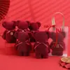 Toallas Festivas Rojas de Souvenir para Regalos Navideños, Lindos Osos y Conejos de Dibujos Animados, Toallas de Coral Fleece al por Mayor
