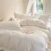 Nuevo Hotel de Lujo Mismo Estilo Sarja Algodón Amigable con la Piel Juego de Cuatro Piezas Posada Folclórica Funda Nórdica Engrosada Sábana Plana Sábana Ajustable Venta al por Mayor