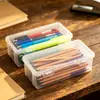 Caja de papelería transparente, caja para bolígrafos, caja de almacenamiento, organizador de gran capacidad, caja para lápices, marcador, bolsa para bolígrafos de estudiante, caja de almacenamiento de escritorio