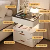Mesita de Noche Inteligente Dormitorio Uso en Casa Multifuncional Luz Colgante Lujo Simple con Cerradura de Contraseña y Huella Dactilar Gabinete de Mesita de Noche Madera